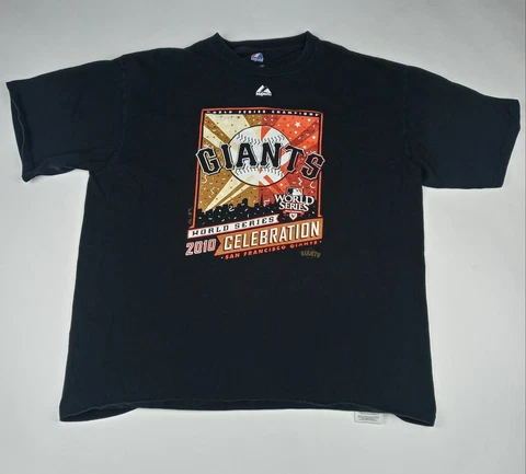 MAJESTIC San Francisco Giants T-Shirt 2010 World Series Champions MLB Men's XL Cover