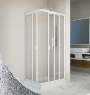 FORTE Duschkabine Eckdusche "Vela" Eckeinstieg diverse Breiten x Höhe 190 cm weiß