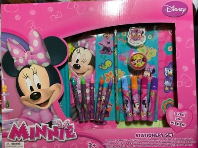 DISNEY MINNIE MOUSE Jumbo Stationery Set NIB OVER 30+ PIECE SCHOOL SUPPLIES ART  - Image 1 of 4