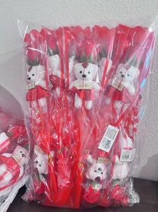 12pcs Wedding Rose Teddy Bear Valentines Girlfriend Birthday Gifts W/ I Love You - Picture 1 of 3