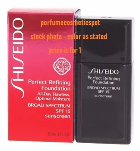 NIB SHISEIDO PERFECT REFINING FOUNDATION SPF 15 SUNSCREEN 1.0 OZ - SELECT COLOR - Picture 1 of 1