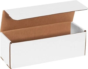 50 12" x 4" x 4" White Corrugated Mailers Die Cut Tuck Flap Boxes - Picture 1 of 1