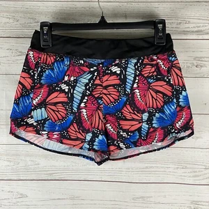 Athletic Works Shorts Girls Large Pink Blue Monarch Butterfly Print Summer Style - Picture 1 of 12