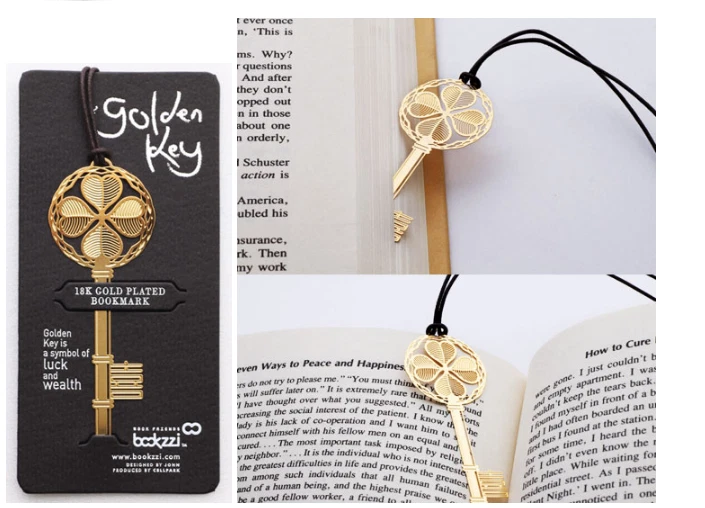 Cute Lucky golden key bookmarks lovely designs unique Book Gift kids loot bag