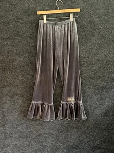 Matilda Jane Pants Ruffles Gray Velvet Bottoms Girls Size 12 - Picture 1 of 6