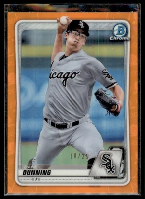 Dane Dunning 2020 Bowman Chrome Prospects Orange Refractor /25 #BCP-232 Chicago - Image 1 of 3
