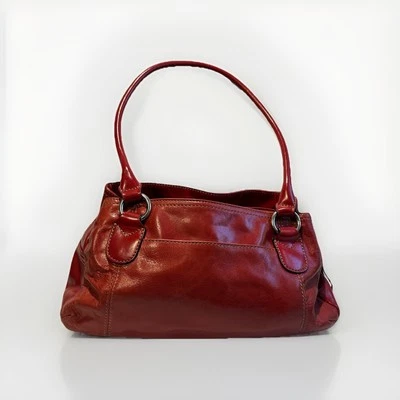 Womens Vintage Giani Bernini Red Leather Shoulder Bag Purse Strap Medium Tote - Image 1 of 4