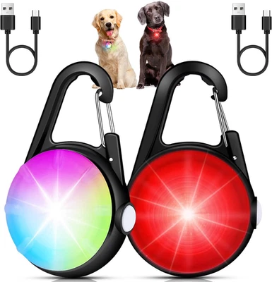 2 Pack Dog Collar Light, Rechargeable Dog Lights for Night Walking Clip On, 4 Mo - Image 1 of 4