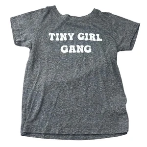 Jean & June Tiny Girl Gang Heather Gray Tee - Size 8/9 - Picture 1 of 3
