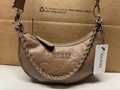 Mini Bandolera Guess BEECHWOOD con Correa Desmontable Correa Cadena Castaño Nueva con Etiquetas Foto 1 de 4