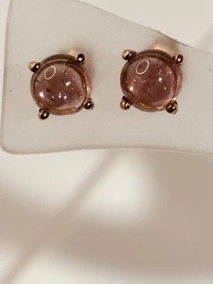 Pendientes Turmalina Rosa Oro Amarillo 14k Tachón 1.05Carat Todo Natural Foto 1 de 4