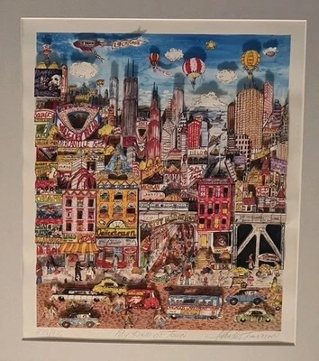 FAZZINO "My Kind of Town" Chicago artwork framed, signed & numbered 299/475 - Image 1 of 4