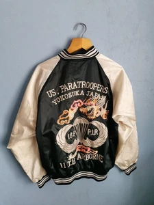 Chaqueta de Recuerdo Sukajan De Colección - Bordado Dragón - Paracaidistas EE. UU. 11º Airbo - Imagen 1 de 13