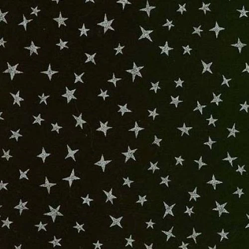 Metallic Silver Stars - 1 yard price! - Continuous yards available. - Image 1 of 1
