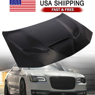 For 2011-2023 Chrysler 300 SRT Hellcat style ALUMINUM hood w/ vented bezel - Image 1 of 4