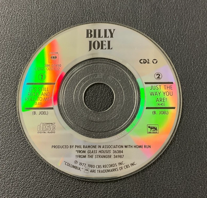 1980 Billy Joel: "It's Still Rock N' Roll/Just The Way You Are" CD Disc CBS VTG! - Image 1 of 2