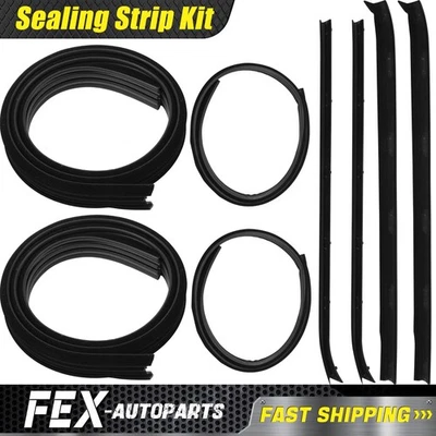 4x Run Channel & 4x Window Sweep Weatherstrip Seal for Ford F-100 150 250 350 Foto 1 de 4