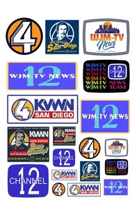 1:87 HO scale model TV television station signs news program channel posters - Picture 1 of 1