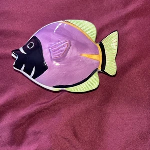 Fish Small Ceramic Trinket Box Jar/Soap Dish 5” - Picture 1 of 4