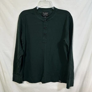 C.C. Abbigliamento da lavoro Filson Hunter verde manica lunga medio Henley outdoor Gorpcore M - Foto 1 di 6