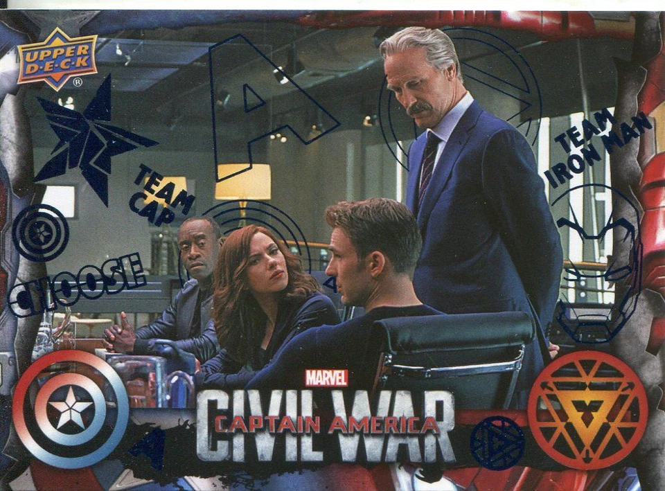 Captain America Civil War Blue Foil Parallel Base Card #18 Foto 1 de 1