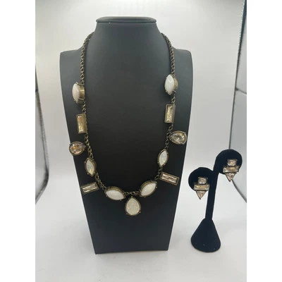 Silpada кварца 'кристально прозрачный' Swarovski латуни ожерелье и серьги - Изображение 1 из 4