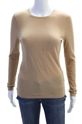 Suéter Suéter Top Neiman Marcus Mujer Cachemira Tejido Cuello Redondo Beige Talla S Foto 1 de 4