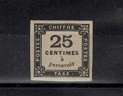 SELLO DE FRANCIA YVERT TAXE 5A SCOTT FRANQUEO DEBIDO # J 6 " 25c NEGRO " MNH EN MUY BUEN ESTADO A226 Foto 1 de 2