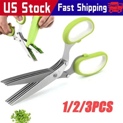 Herb Scissors Set with 5 Blades and Cover - Multipurpose Kitchen Chopping Shear - Image 1 of 4