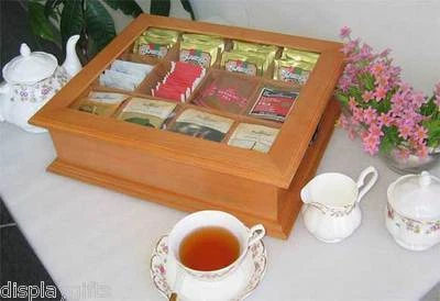 Tea Bag Organizer Chest Storage Box 9 Compartments For Assorted Varieties - Изображение 1 из 4