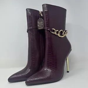 London Rag Nicole Stiefel Burgund Größe 10 - Bild 1 von 4