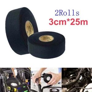 2PC 25M Car Adhesive Cloth Fabric Electrical Wiring Harness Loom Insulation Tape - Picture 1 of 8