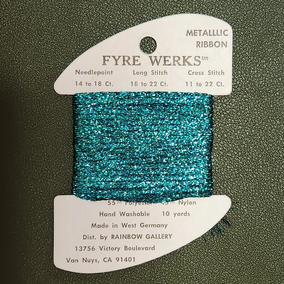 Fyre Werks Metallic Ribbon Rainbow Gallery Needlepoint Cross Stitch Vintage - Image 1 of 1