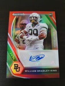 William Bradley-King 2021 Prizm Draft Picks Football RC Auto Card Red /199 NFL - Picture 1 of 2