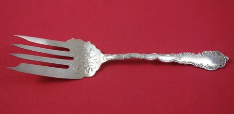 Junior Rococo by Mauser-Wendell Sterling Silver Cold Meat Fork Bright-Cut 7 5/8" Cover