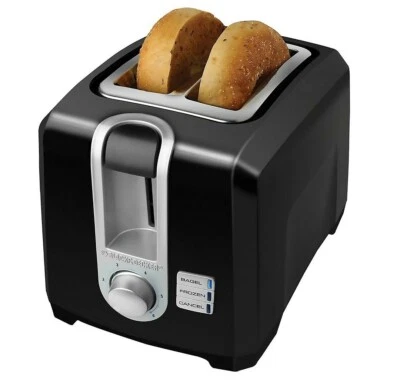 BLACK+DECKER 2-Slice Extra Wide Slot Toaster, Black New * - Image 1 of 4