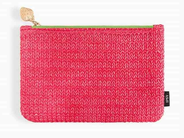 IPSY Marzo 2025 Bolsa de Maquillaje Glam Solo, Rosa Caliente con Cremallera de Fresa Dorada Foto 1 de 1
