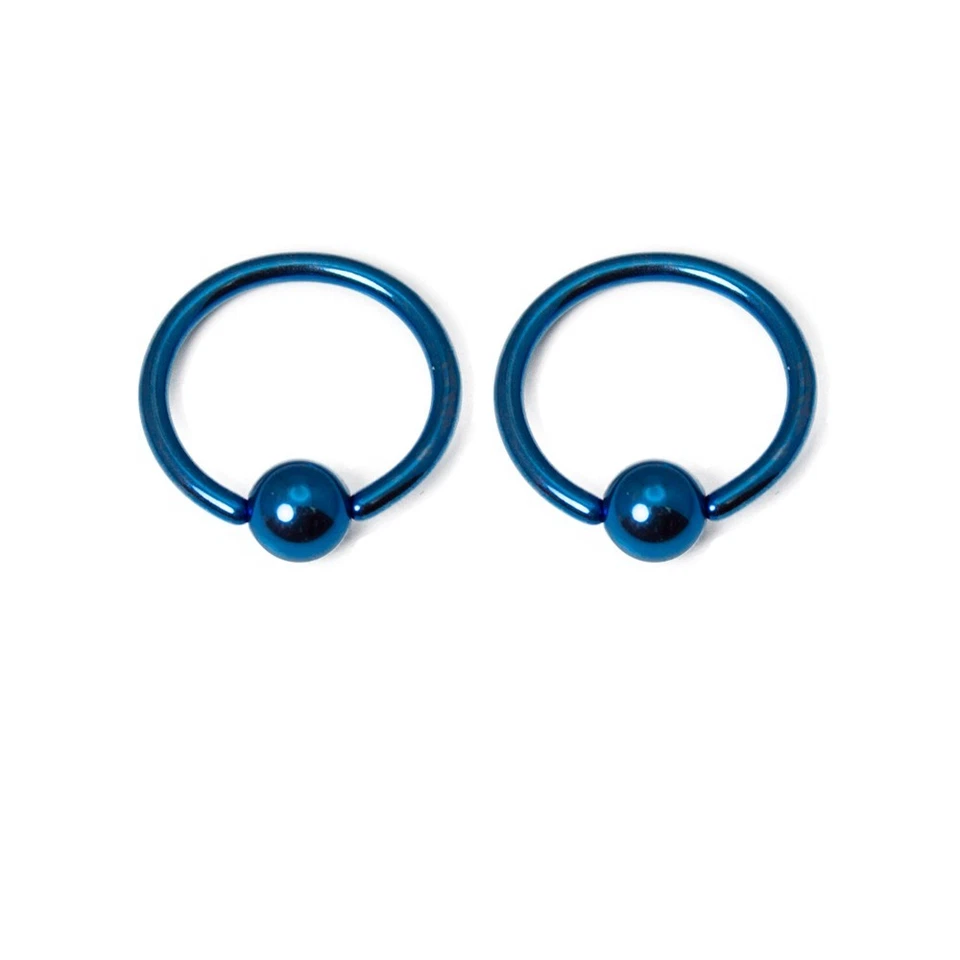 Anillo de cuentas cautivas de titanio anodizado 16G - Se vende en pares Foto 1 de 1