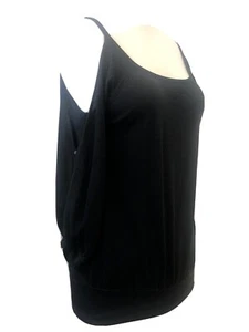 Theory Black Silk Blend Cold Shoulder Blouse Women’s Size S/P Small Petite - Picture 1 of 8