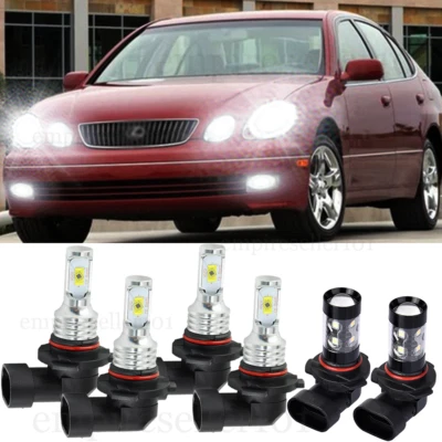 Faros LED altos bajos + faros antiniebla para Lexus GS300 1998-2004 -6 piezas 6000K Foto 1 de 4
