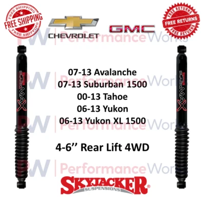 Skyjacker BlackMAX Shock Pair 4-6" Rear Lift For Tahoe, Yukon XL 1500, Avalanche - Image 1 of 4