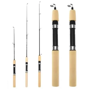 60/80/100CM Mini Telescopic Ice Fishing Rod Portable Carbon Steel Pole Rod - Picture 1 of 9
