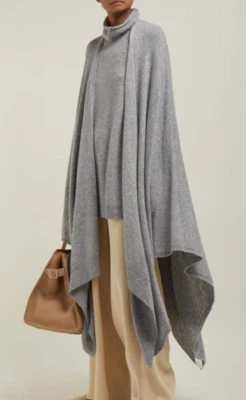 Nuevo $1950 The Row Hern Mezcla de Cachemira Capa/Cárdigan en Gris Medio Melange OS Foto 1 de 4