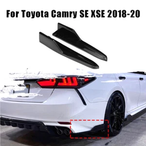 For 2018-2023 Toyota Camry SE / XSE Gloss Black Rear Bumper Side Apron Spats - Picture 1 of 12