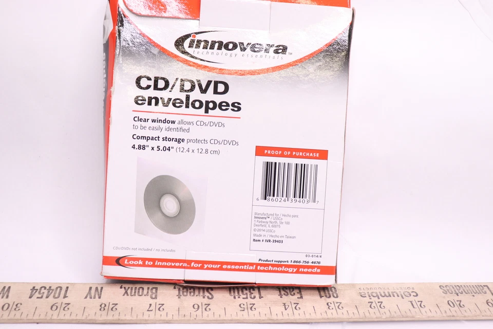 Sobres de CD/DVD Innovera ventana transparente blanco IVR39403 Foto 1 de 1