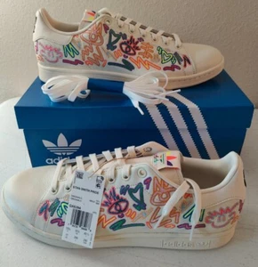 NEW Adidas Originals Stan Smith Pride Shoes Men's Size 11 Cream White #GX6394 - Picture 1 of 14