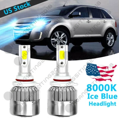 For Ford Edge 2011 2012 2013 2014 - 2X 8000K Ice Blue 9012 LED Headlight Bulb C6 - Image 1 of 4