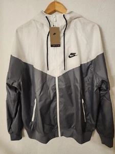 Nike Windrunner Windbreaker Jacke Gr. M Hoodie Full Zip grau weiß DA0001-084  - Bild 1 von 3