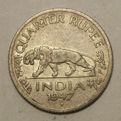 1947 India Quarter Rupee  - Image 1 of 2