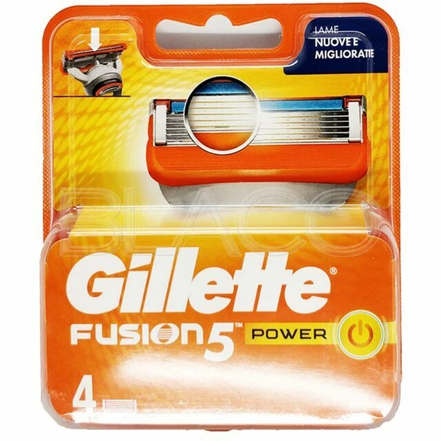 Gillette Fusion5 Power Lame di Ricambio per Rasoi, 4 Pezzi (975020645)